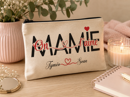 Duo Tote Bag & Trousse “Mamie” Personnalisés – Cadeau Fête des Mamies