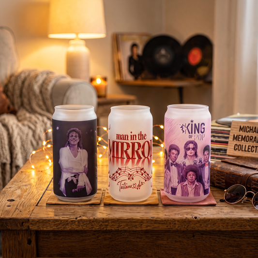 Verre personnalisé givré 550 ml forme canette personnalisé pour une fan de Michael Jackson– création personnalisable Heyl’Créations