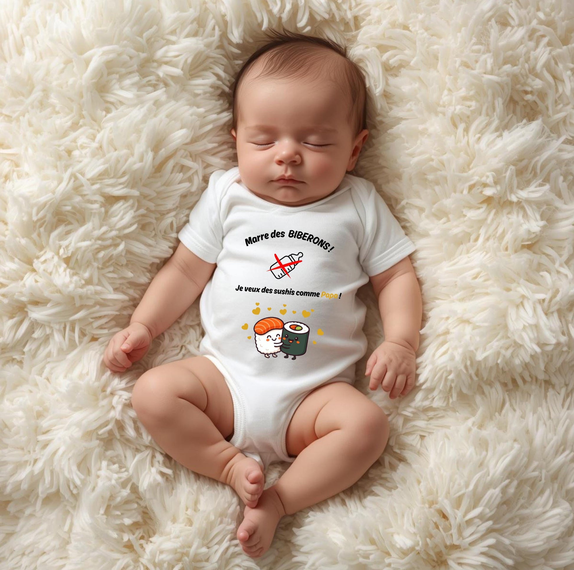 Body bébé humour sushi personnalisé annonce grossesse Heyl’Créations