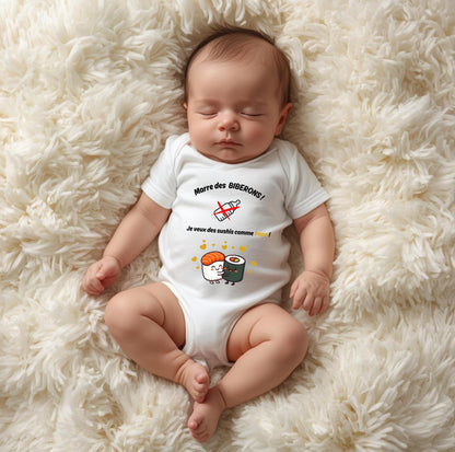 Body bébé humour sushi personnalisé annonce grossesse Heyl’Créations