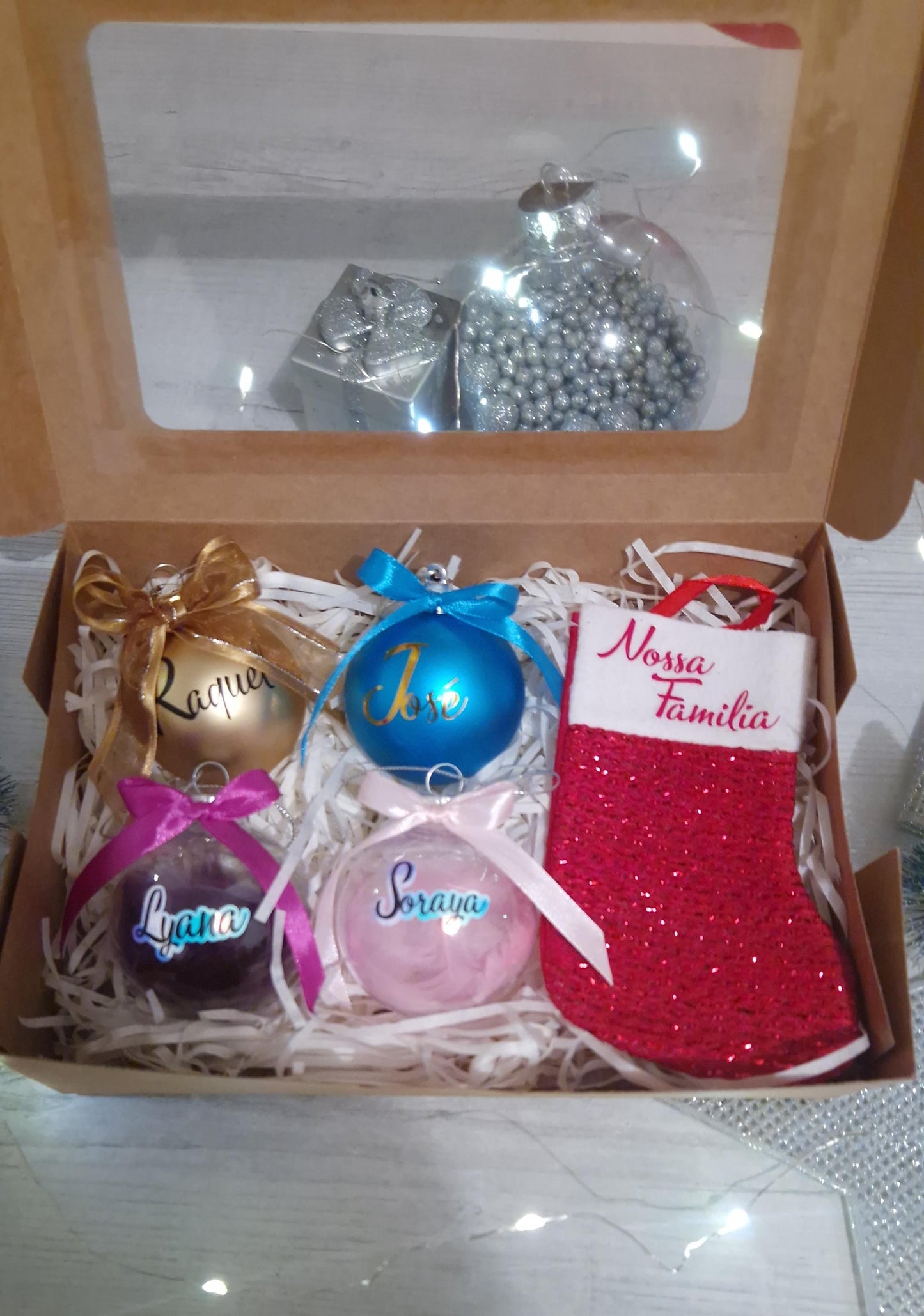 Coffret boules Noël famille personnalisées animaux Heyl’Créations