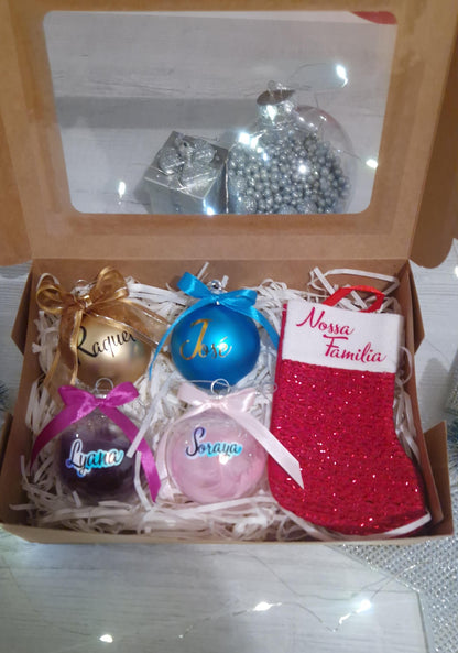 Coffret boules Noël famille personnalisées animaux Heyl’Créations