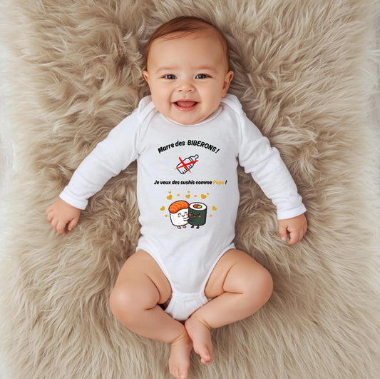 Body bébé humour sushi personnalisé annonce grossesse Heyl’Créations
