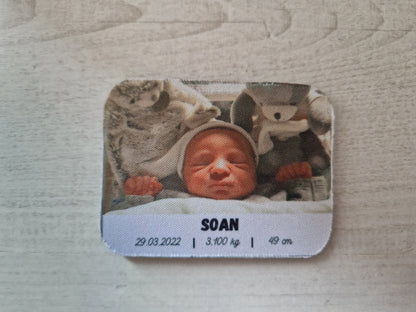 Magnet personnalisé photo naissance souvenir cadeau personnalisé Heyl’Créations