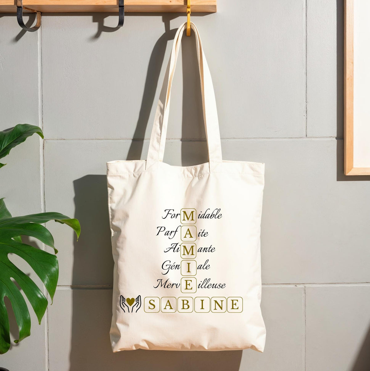 Tote bag personnalisé Mamie cadeau fête grands-mères sac coton Heyl’Créations