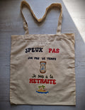 Tote bag personnalisé retraite, départ en retraite