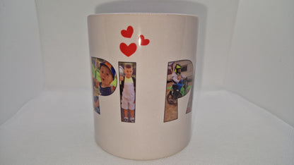 Mug photo personnalisé Mamie Papi cadeau famille Heyl’Créations