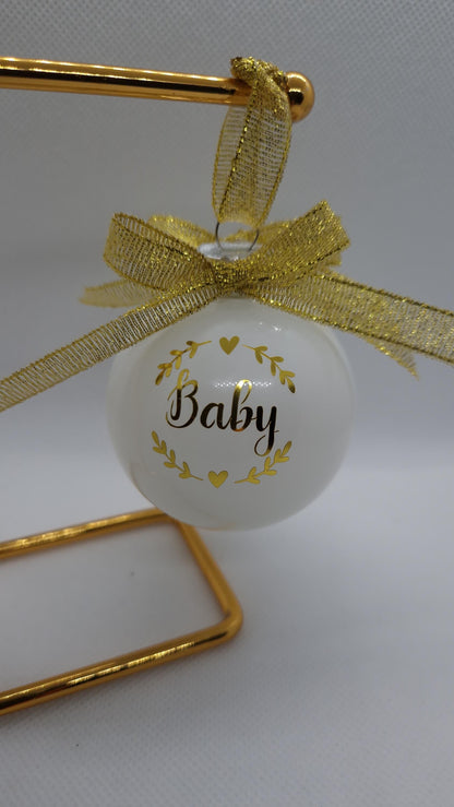 Boule Noël annonce grossesse décoration sapin futur bébé Heyl’Créations