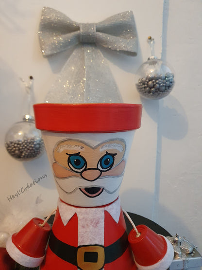 Cache-pot Père Noël fait main décoration Noël artisanale Heyl’Créations