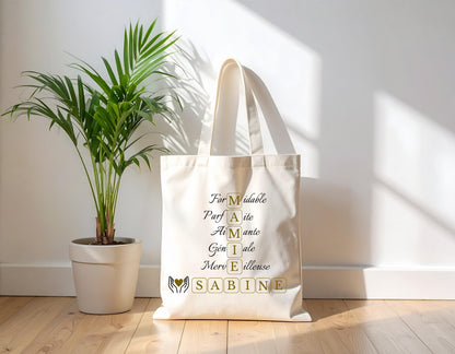 Tote bag personnalisé Mamie cadeau fête grands-mères sac coton Heyl’Créations