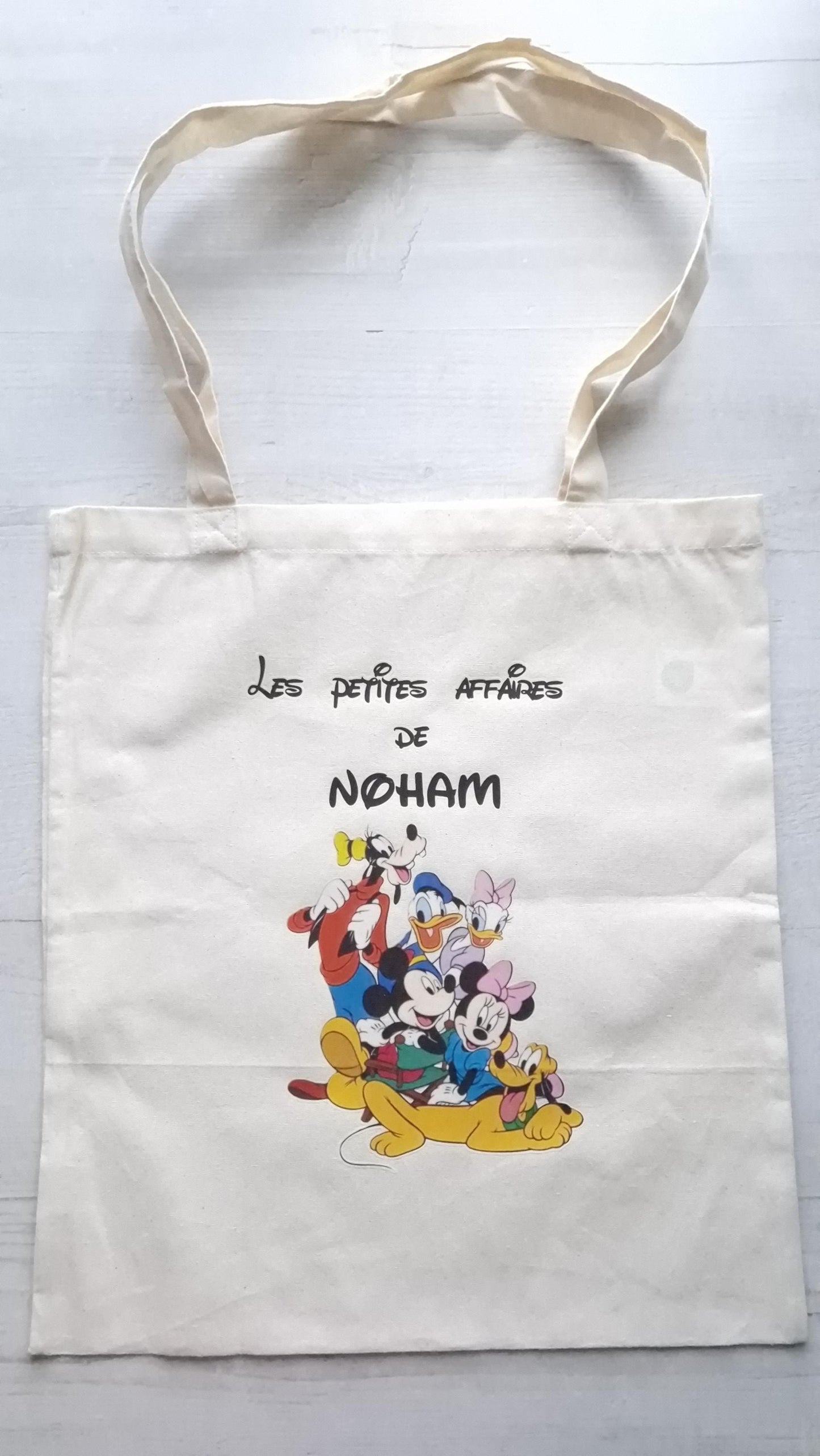 Tote bag prénom enfant personnalisé sac coton enfant dessin animé Heyl’Créations