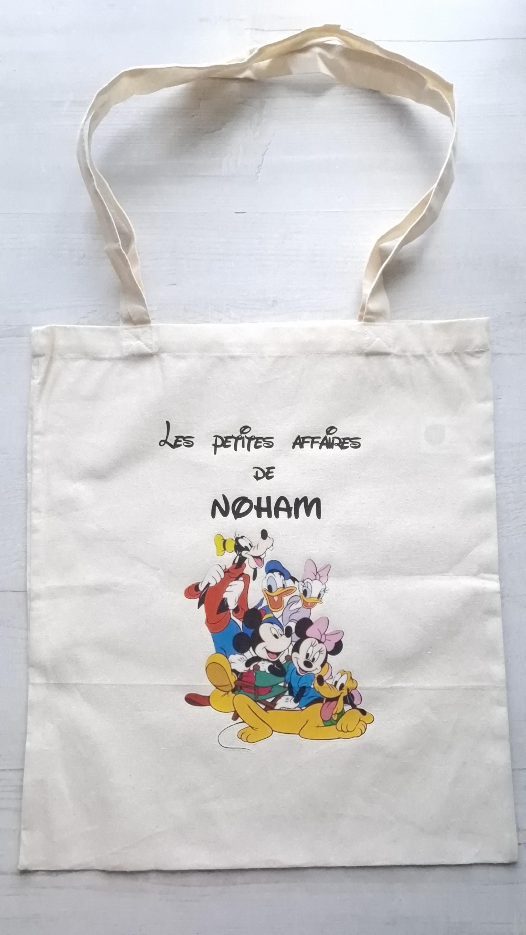 Tote bag prénom enfant personnalisé sac coton enfant dessin animé Heyl’Créations