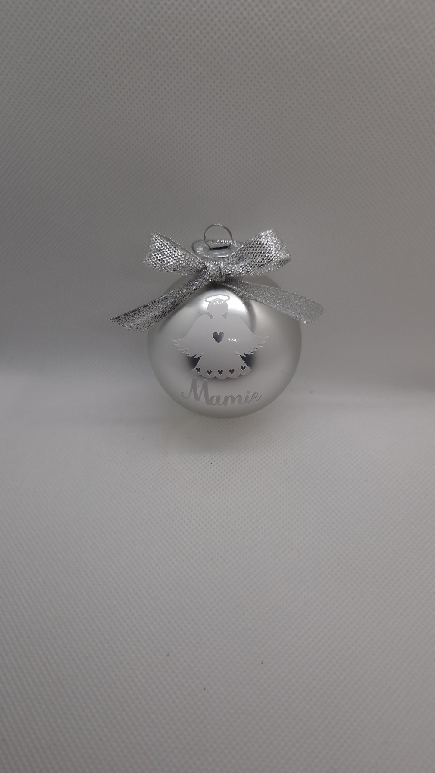 Boule Noël ange personnalisée souvenir défunt hommage Heyl’Créations