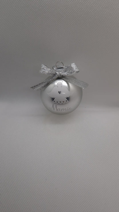 Boule Noël ange personnalisée souvenir défunt hommage Heyl’Créations