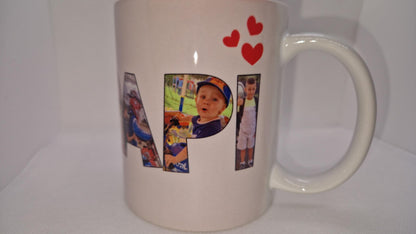 Mug photo personnalisé Mamie Papi cadeau famille Heyl’Créations