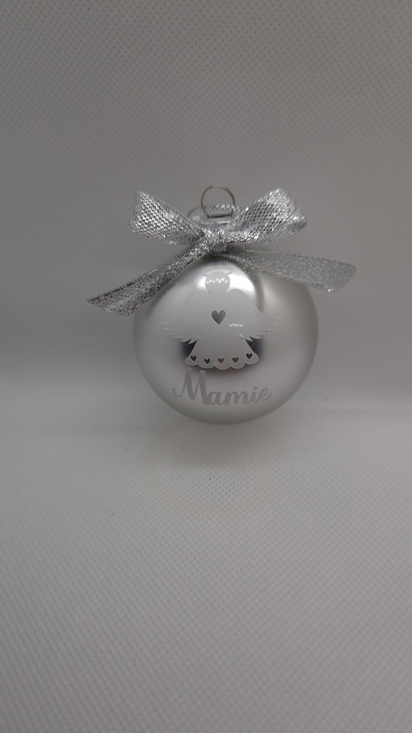 Boule Noël ange personnalisée souvenir défunt hommage Heyl’Créations