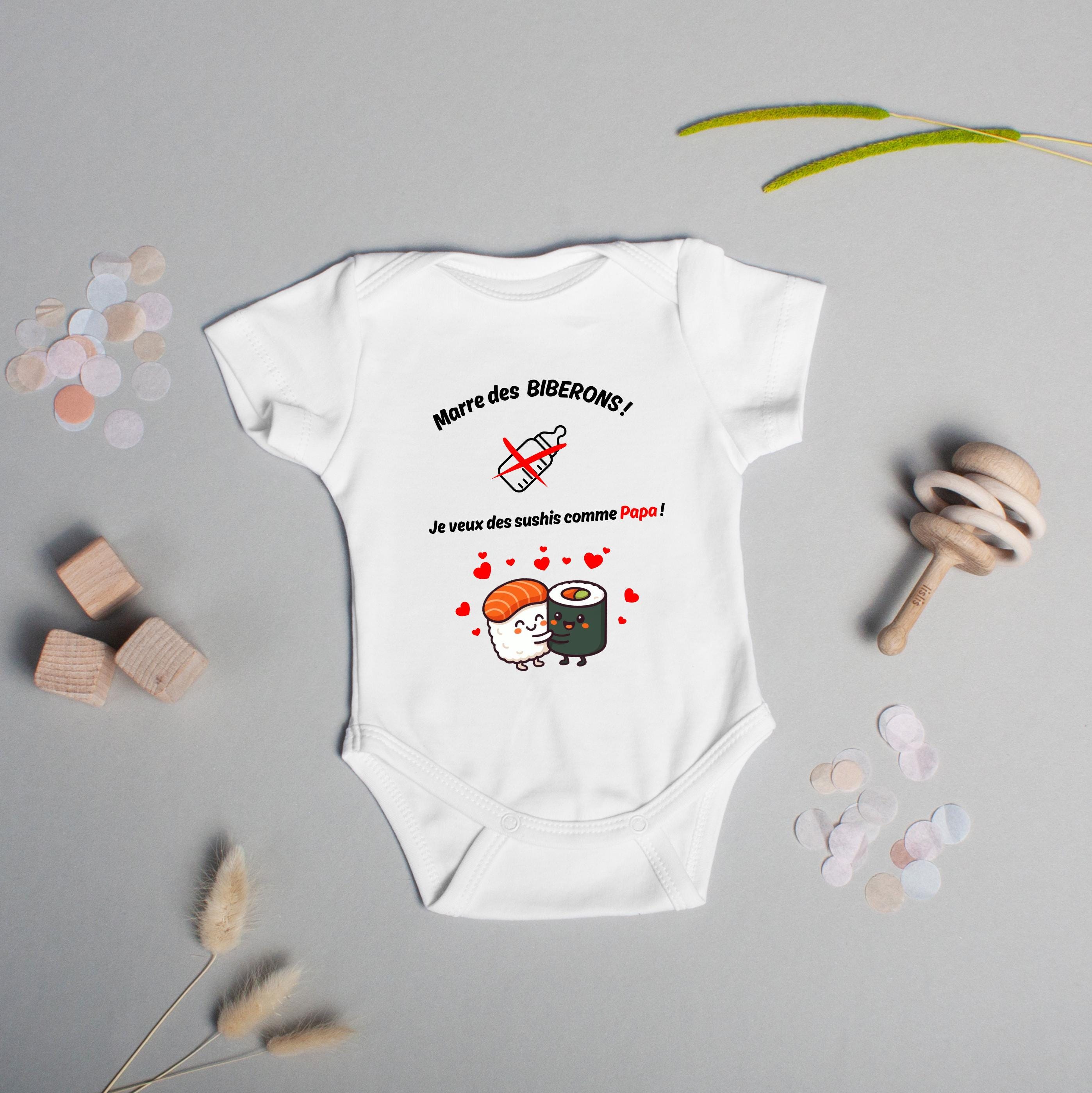 Bodie/ Body bébé personnalisé " Je veux manger des sushis " Humour