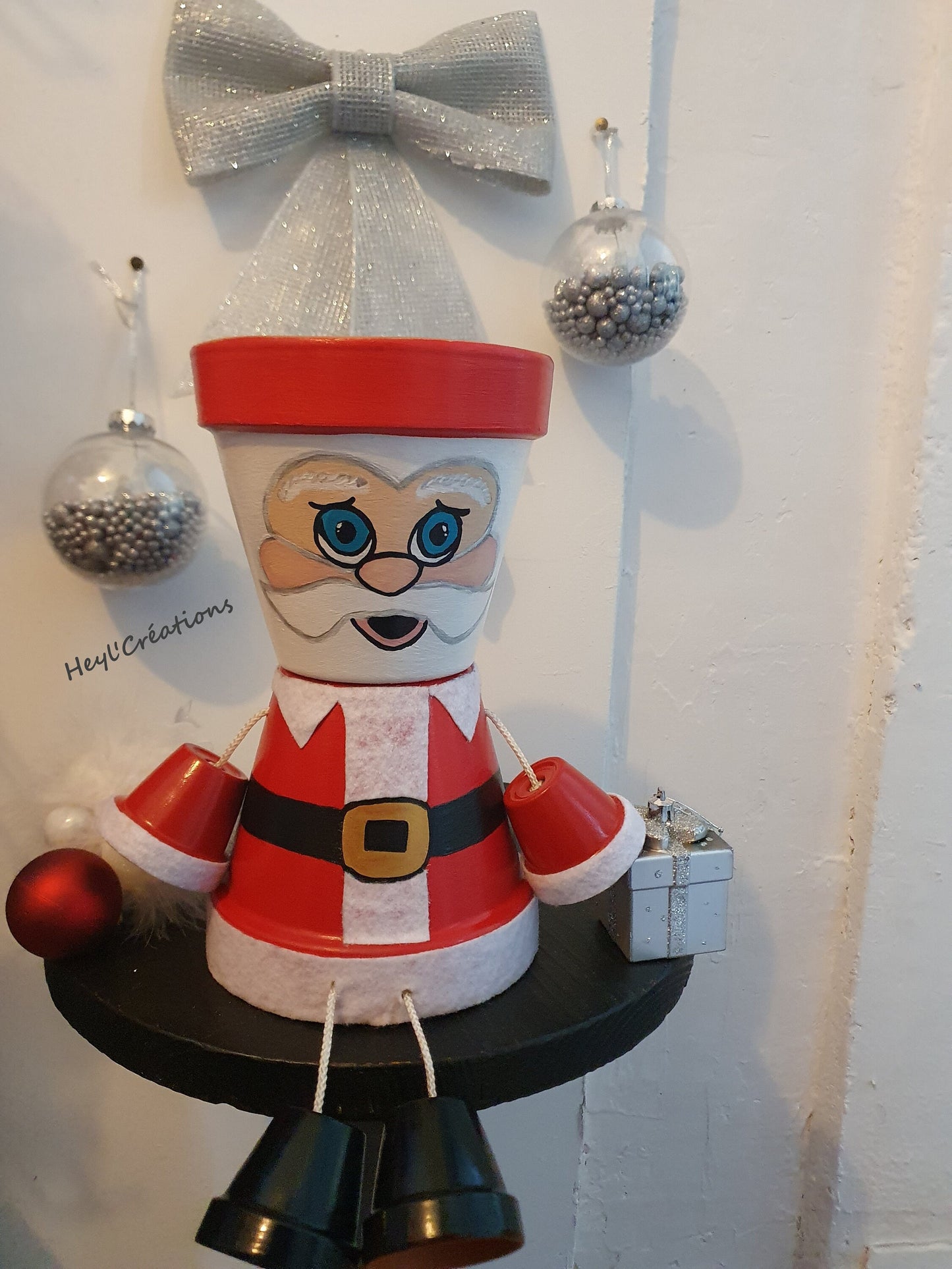Cache-pot Père Noël fait main décoration Noël artisanale Heyl’Créations