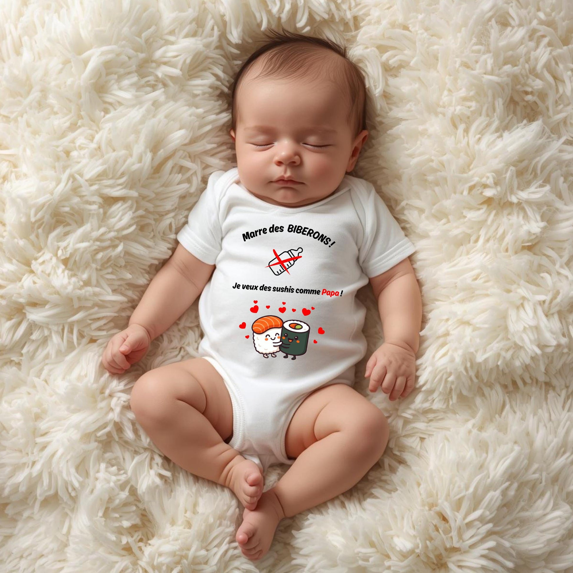 Body bébé humour sushi personnalisé annonce grossesse Heyl’Créations