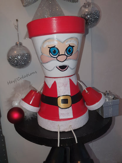 Cache-pot Père Noël fait main décoration Noël artisanale Heyl’Créations