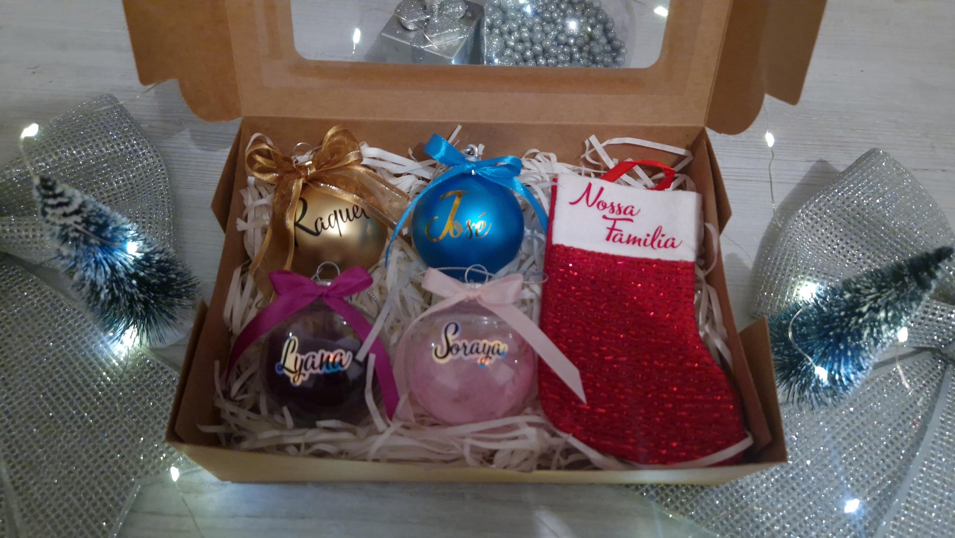Coffret boules Noël famille personnalisées animaux Heyl’Créations