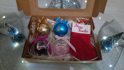 Coffret boules Noël famille personnalisées animaux Heyl’Créations