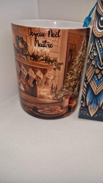 Coffret cadeau Noël maîtresse maître mug boule marque page Heyl’Créations