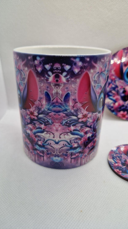 Coffret mug dessous verre porte clés personnalisé cadeau Heyl’Créations