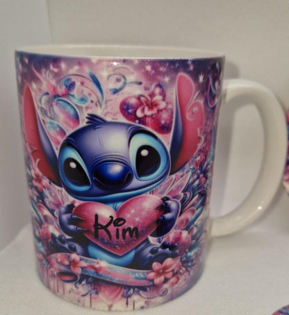 Coffret mug dessous verre porte clés personnalisé cadeau Heyl’Créations