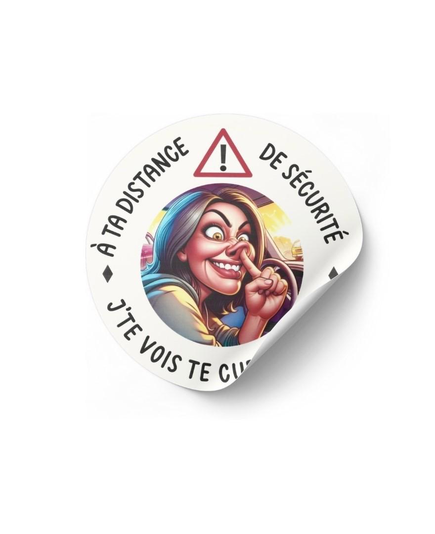 Stickers de voiture humoristique / Autocollant de vitre " tu te cure le nez "