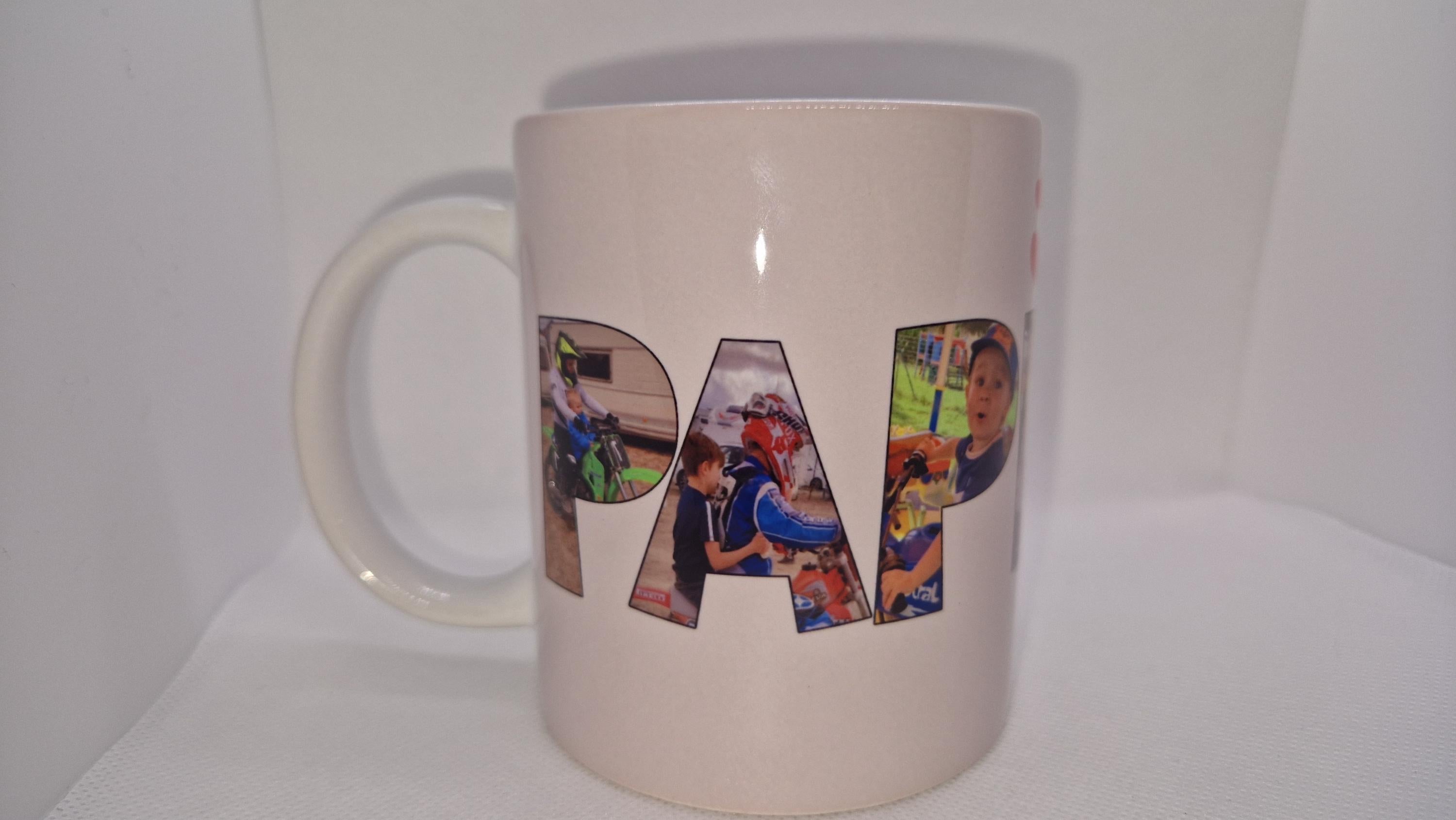 Mug avec petit mot personnalisé avec photos " Mamie" "Papi" ..