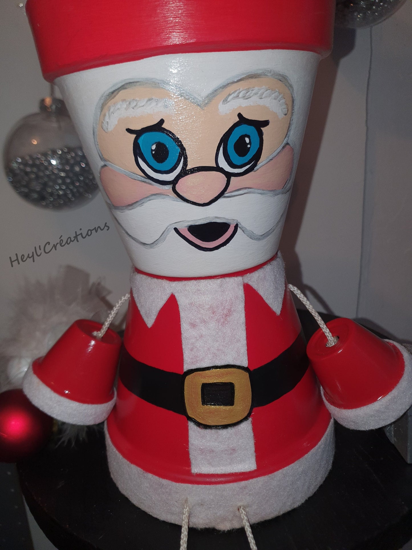 Cache-pot Père Noël fait main décoration Noël artisanale Heyl’Créations
