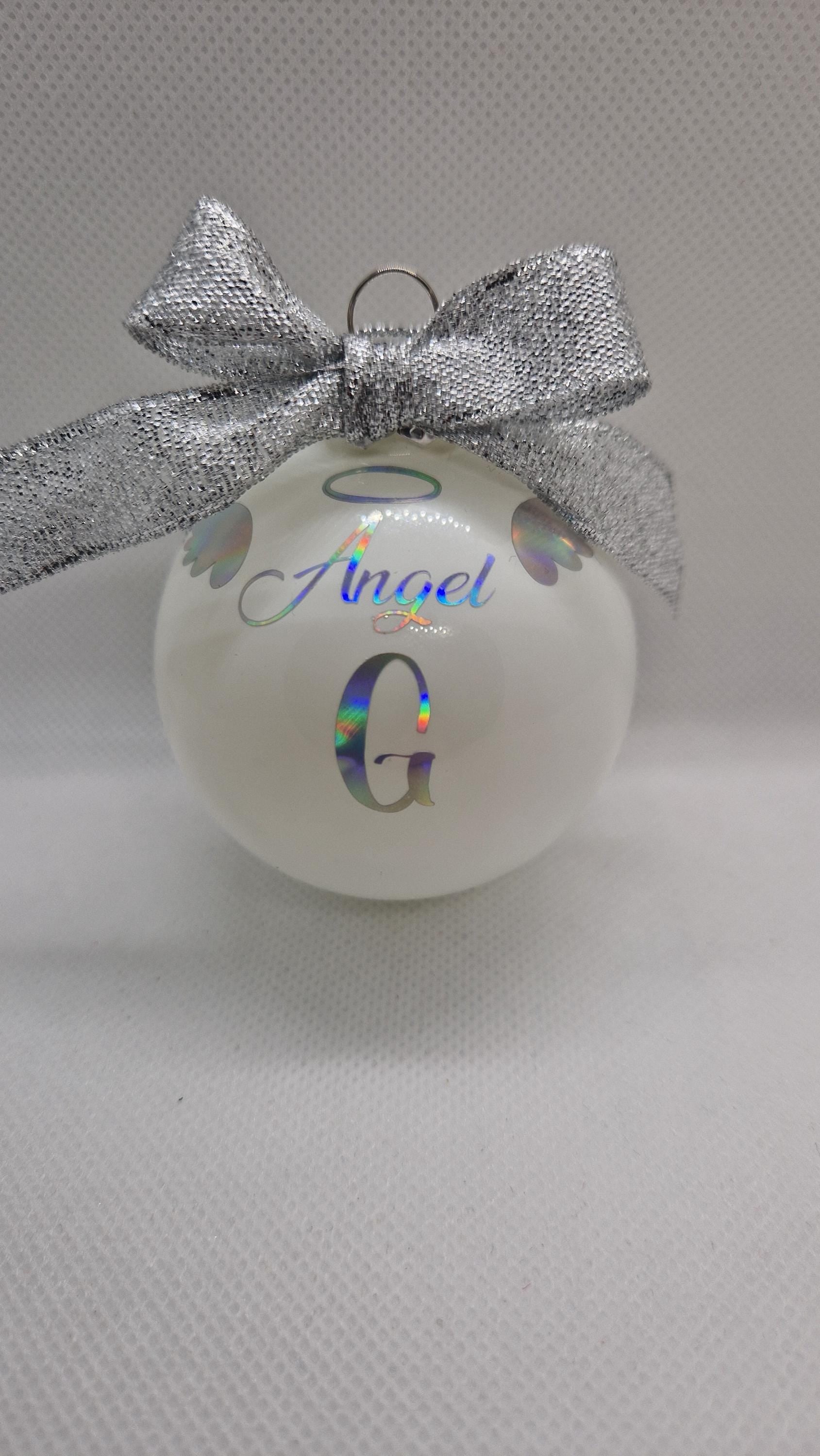 Boule Noël ange personnalisée souvenir défunt hommage Heyl’Créations