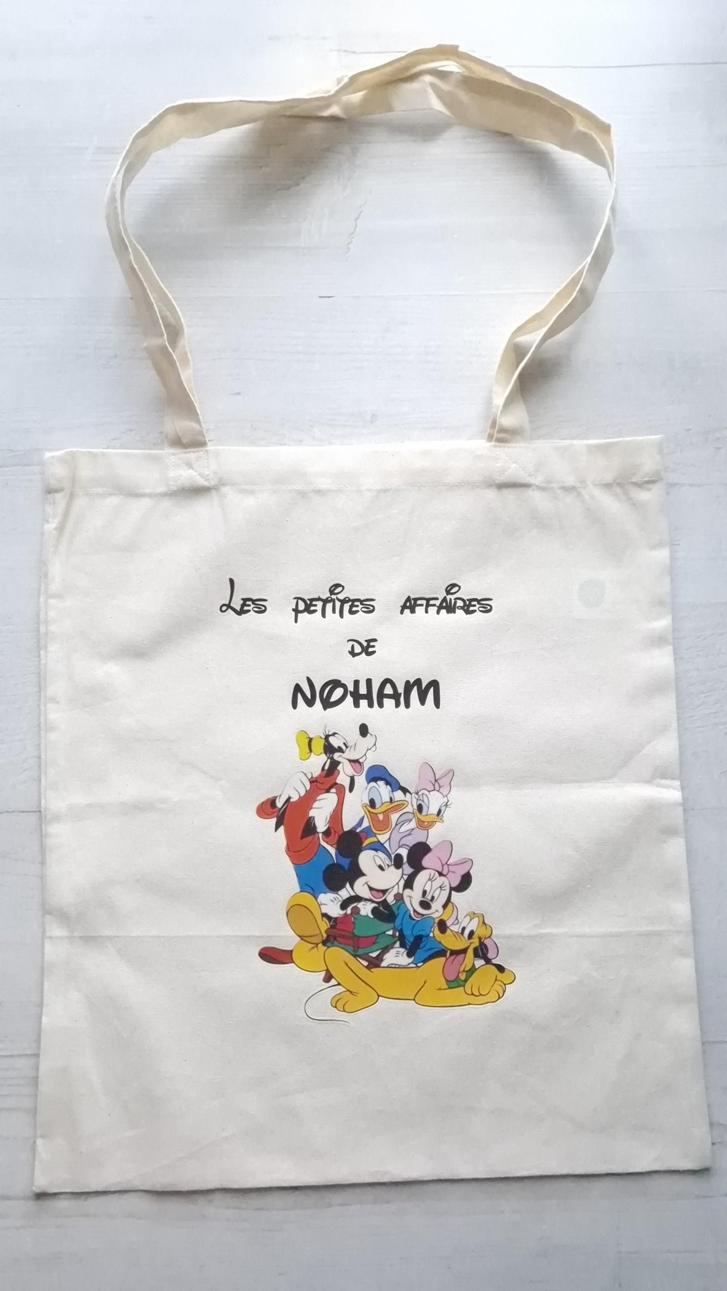 Tote bag prénom enfant personnalisé sac coton enfant dessin animé Heyl’Créations